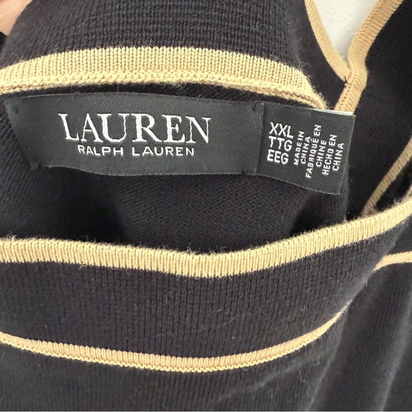 LAUREN Ralph Lauren Black Label Black and Tan Women's Top Size XXL - Picture 3 of 9